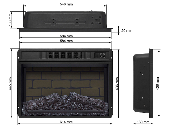 Wkład kominkowy elektryczny do zabudowy ArtiFlame AF23BS - 5-5