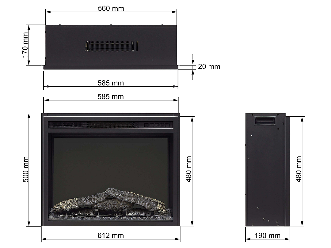 Wkład kominkowy elektryczny do zabudowy ArtiFlame AF24 Multicolor - 6-6