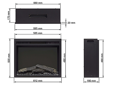 Wkład kominkowy elektryczny do zabudowy ArtiFlame AF24 Multicolor