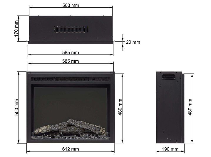 Wkład kominkowy elektryczny do zabudowy ArtiFlame AF24 Multicolor - 6-6