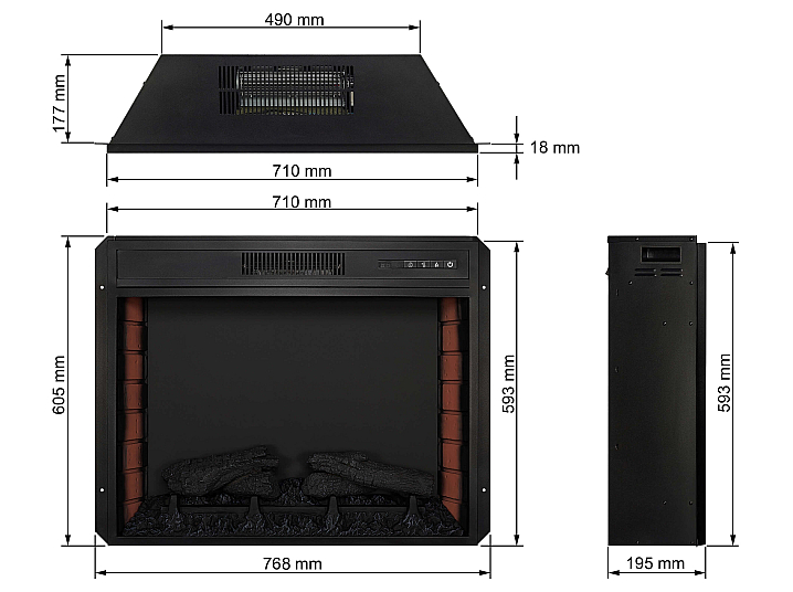 Wkład kominkowy elektryczny do zabudowy ArtiFlame AF28S - 5-5