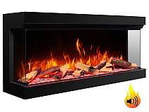 Wkład kominkowy elektryczny do zabudowy ArtiFlame AF50TS – trójstronny, szerokość 125 cm, efekt płomienia 3D, ogrzewanie, Wi-Fi - 2-2M