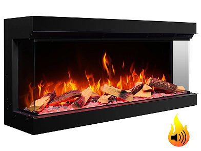 Wkład kominkowy elektryczny do zabudowy ArtiFlame AF50TS – trójstronny, szerokość 125 cm, efekt płomienia 3D, ogrzewanie, Wi-Fi