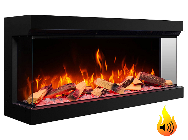 Wkład kominkowy elektryczny do zabudowy ArtiFlame AF50TS – trójstronny, szerokość 125 cm, efekt płomienia 3D, ogrzewanie, Wi-Fi - 2-2