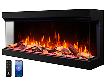 Wkład kominkowy elektryczny do zabudowy ArtiFlame AF50TS – trójstronny, szerokość 125 cm, efekt płomienia 3D, ogrzewanie, Wi-Fi - 3-3M