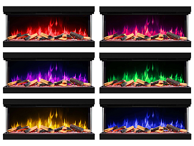 Wkład kominkowy elektryczny do zabudowy ArtiFlame AF50TS – trójstronny, szerokość 125 cm, efekt płomienia 3D, ogrzewanie, Wi-Fi