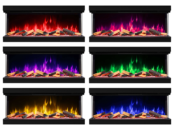 Wkład kominkowy elektryczny do zabudowy ArtiFlame AF50TS – trójstronny, szerokość 125 cm, efekt płomienia 3D, ogrzewanie, Wi-Fi - 5-5