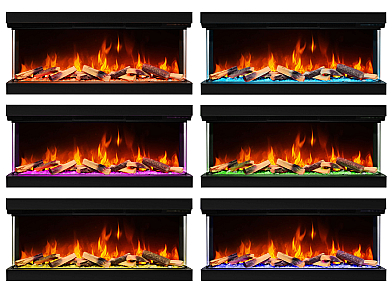 Wkład kominkowy elektryczny do zabudowy ArtiFlame AF50TS – efekt płomienia 3D, trójstronny, 125 cm, ogrzewanie, Wi-Fi