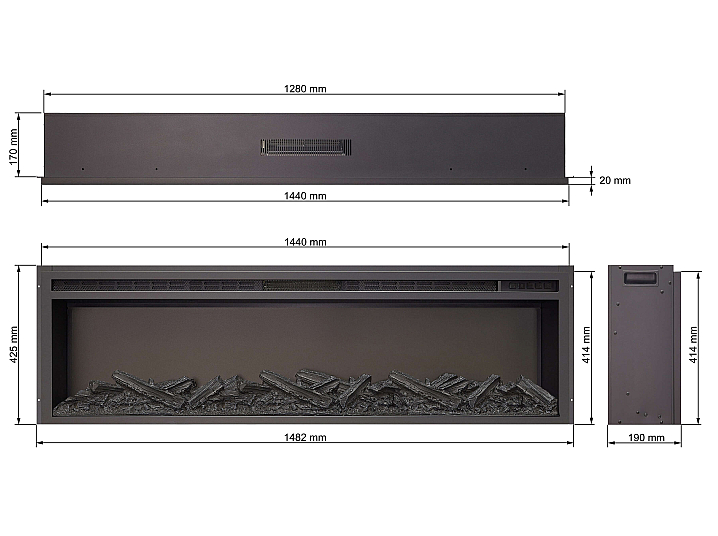 Wkład kominkowy elektryczny do zabudowy ArtiFlame AF58 Multicolor - 8-8