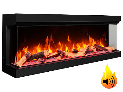 Wkład kominkowy elektryczny do zabudowy ArtiFlame AF60TS – trójstronny, szerokość 150 cm, efekt płomienia 3D, ogrzewanie, Wi-Fi
