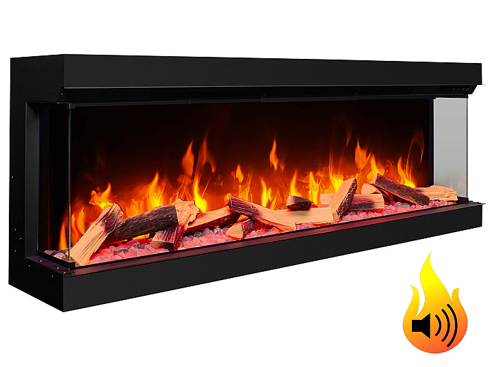 Wkład kominkowy elektryczny do zabudowy ArtiFlame AF60TS – trójstronny, szerokość 150 cm, efekt płomienia 3D, ogrzewanie, Wi-Fi - 2-2