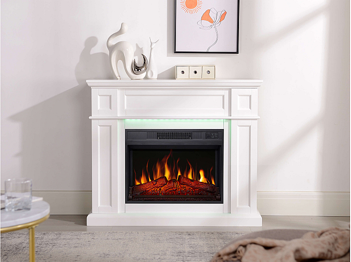 Kominek elektryczny ArtiFlame Linz AF23S biały z podświetleniem LED - 8-8
