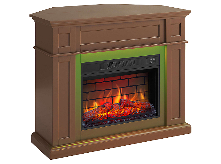 Kominek elektryczny uniwersalny 2w1 ArtiFlame Linz AF23BS brązowy z podświetleniem LED - 2-2