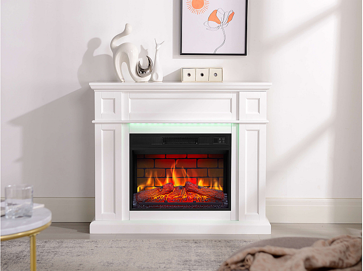 Kominek elektryczny ArtiFlame Linz AF23BS biały z podświetleniem LED - 8-8