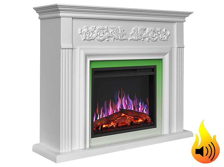 Kominek elektryczny ArtiFlame Monferrato AF24 – biały, wolnostojący, obudowa z MDF, efekt płomienia 3D, oświetlenie LED, ogrzewanie - 2-2