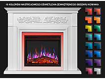 Kominek elektryczny ArtiFlame Monferrato AF24 biały z podświetleniem LED - 5-5M