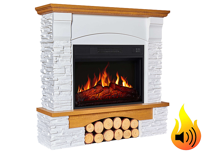 Kominek elektryczny ArtiFlame Roxwell AF23S – dąb, wolnostojący, obudowa z MDF, realistyczny efekt płomienia, oświetlenie LED, ogrzewanie - 2-2