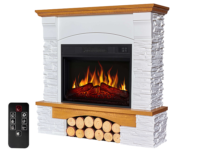 Kominek elektryczny ArtiFlame Roxwell AF23S – dąb, wolnostojący, obudowa z MDF, realistyczny efekt płomienia, oświetlenie LED, ogrzewanie - 3-3