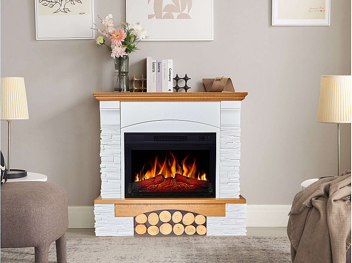 Kominek elektryczny ArtiFlame Roxwell AF23S – dąb, wolnostojący, obudowa z MDF, realistyczny efekt płomienia, oświetlenie LED, ogrzewanie - 6-6