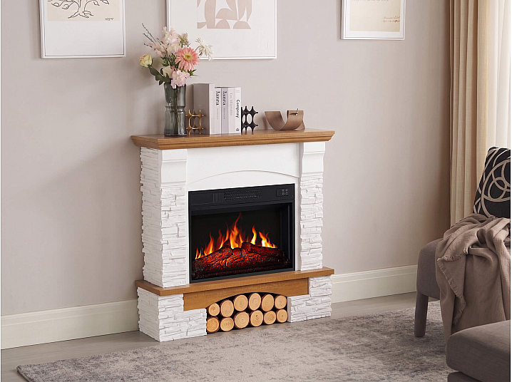 Kominek elektryczny ArtiFlame Roxwell AF23S – dąb, wolnostojący, obudowa z MDF, realistyczny efekt płomienia, oświetlenie LED, ogrzewanie - 7-7