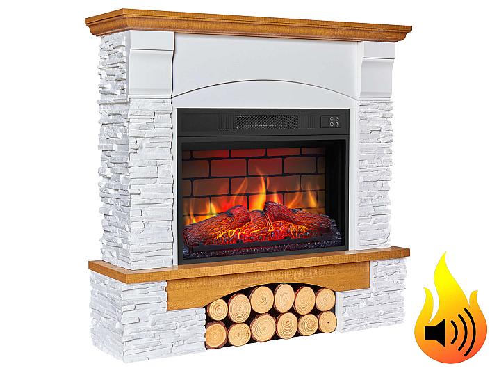 Kominek elektryczny ArtiFlame Roxwell AF23BS – dąb, wolnostojący, obudowa z MDF, efekt płomienia 3D, oświetlenie LED, ogrzewanie - 2-2