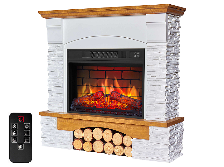 Kominek elektryczny ArtiFlame Roxwell AF23BS – dąb, wolnostojący, obudowa z MDF, efekt płomienia 3D, oświetlenie LED, ogrzewanie - 3-3