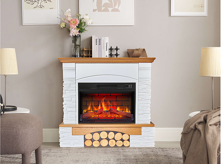 Kominek elektryczny ArtiFlame Roxwell AF23BS – dąb, wolnostojący, obudowa z MDF, efekt płomienia 3D, oświetlenie LED, ogrzewanie - 6-6