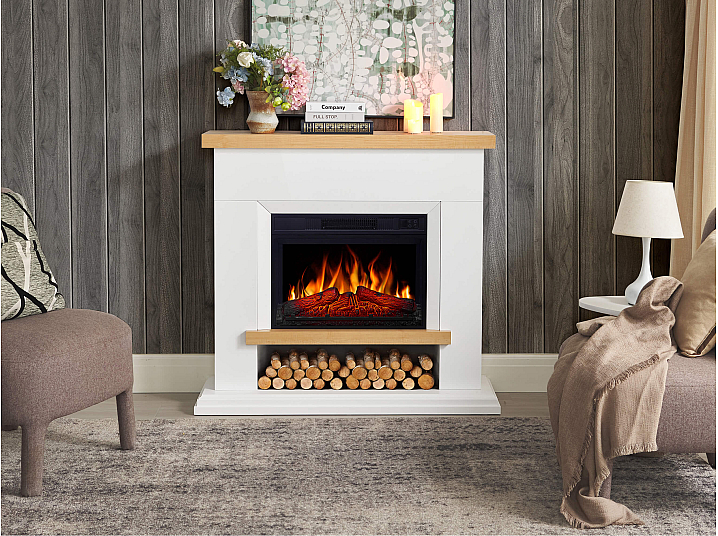 Kominek elektryczny ArtiFlame Shelford AF23S biały - 5-5