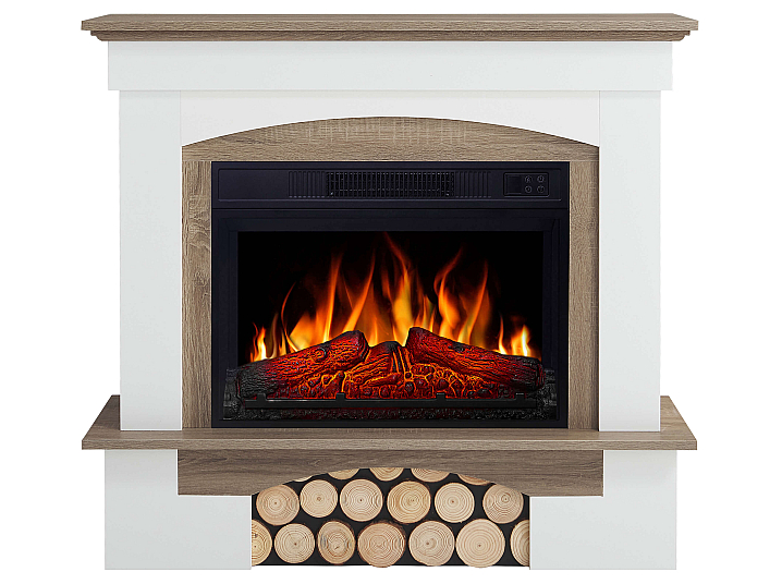 Kominek elektryczny ArtiFlame Woodley AF23S biały / dąb szary - 1-1