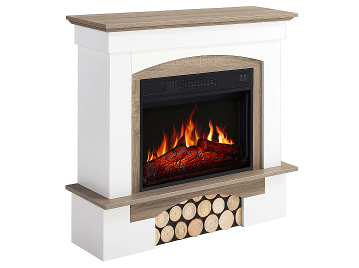 Kominek elektryczny ArtiFlame Woodley AF23S biały / dąb szary - 2-2