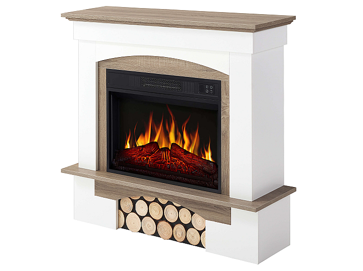 Kominek elektryczny ArtiFlame Woodley AF23S biały / dąb szary - 3-3