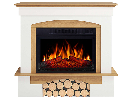 Kominek elektryczny ArtiFlame Woodley AF23S biały / dąb naturalny