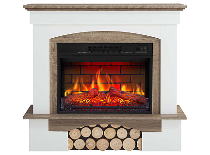 Kominek elektryczny ArtiFlame Woodley AF23BS biały / dąb szary