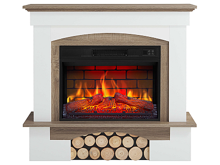 Kominek elektryczny ArtiFlame Woodley AF23BS biały / dąb szary