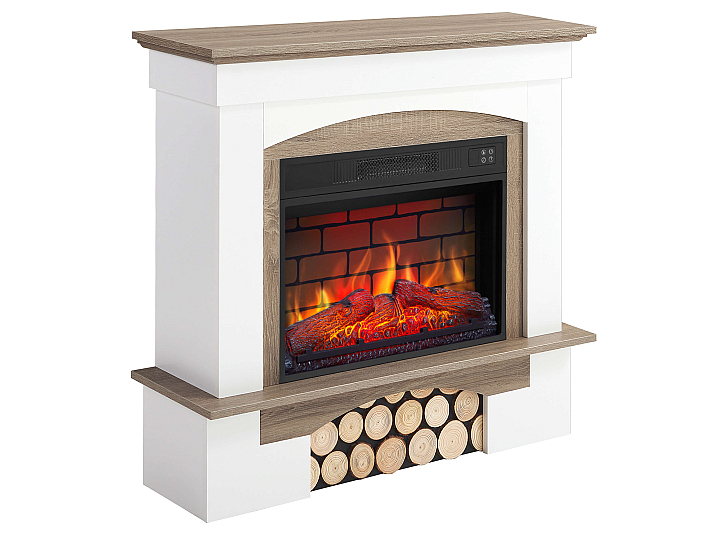 Kominek elektryczny ArtiFlame Woodley AF23BS biały / dąb szary - 2-2