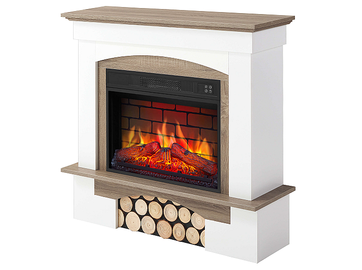Kominek elektryczny ArtiFlame Woodley AF23BS biały / dąb szary - 3-3