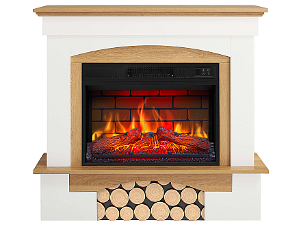 Kominek elektryczny ArtiFlame Woodley AF23BS biały / dąb naturalny