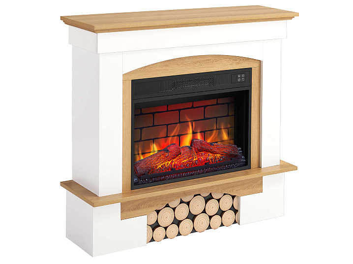Kominek elektryczny ArtiFlame Woodley AF23BS biały / dąb naturalny - 2-2