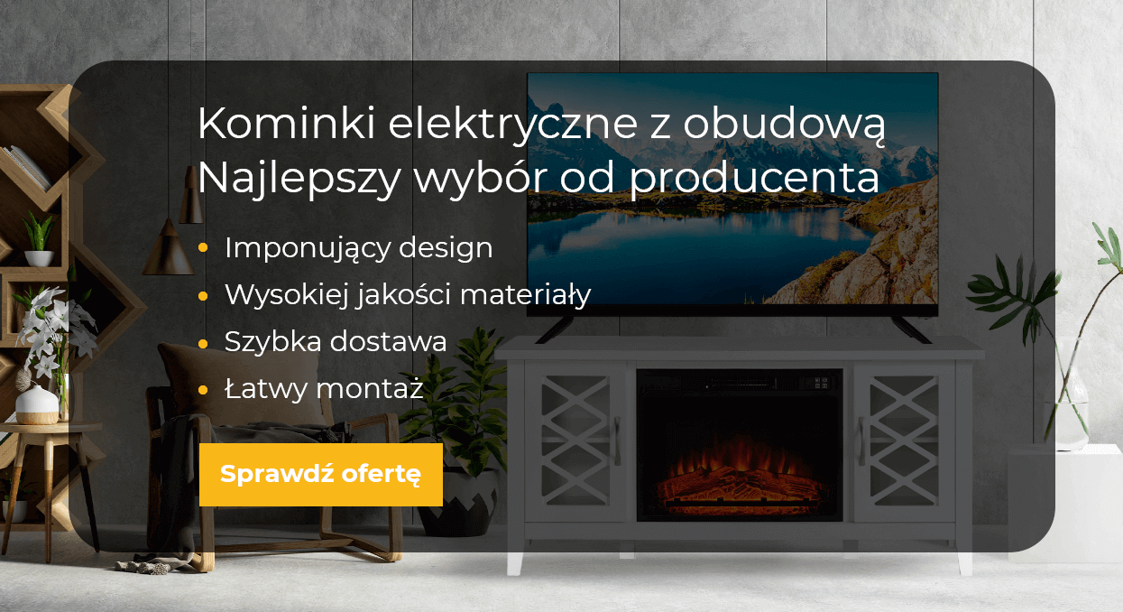 Kominki elektryczne z obudową